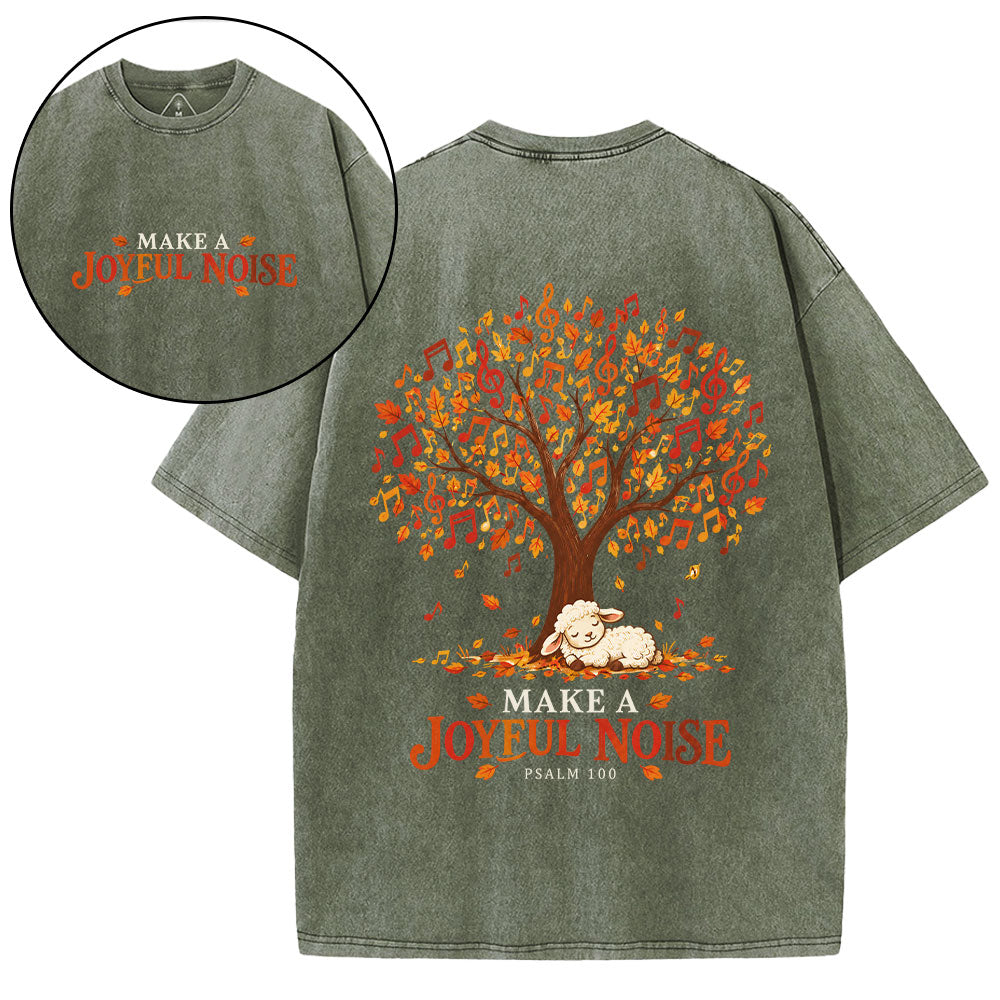 Make A Joyful Noise Christian Washed T-Shirt