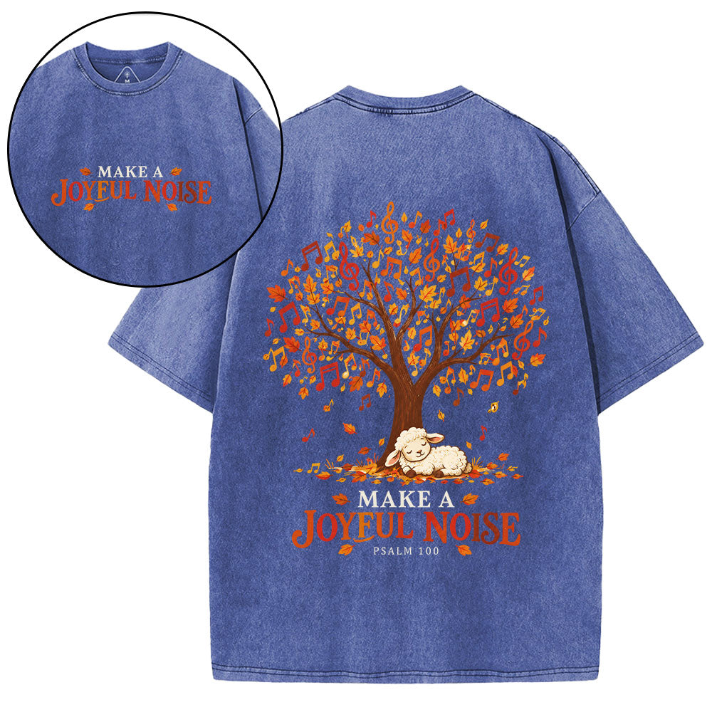 Make A Joyful Noise Christian Washed T-Shirt