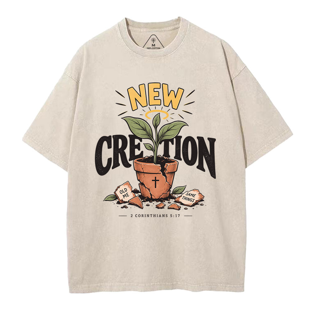 New Creation Christian Washed T-Shirt