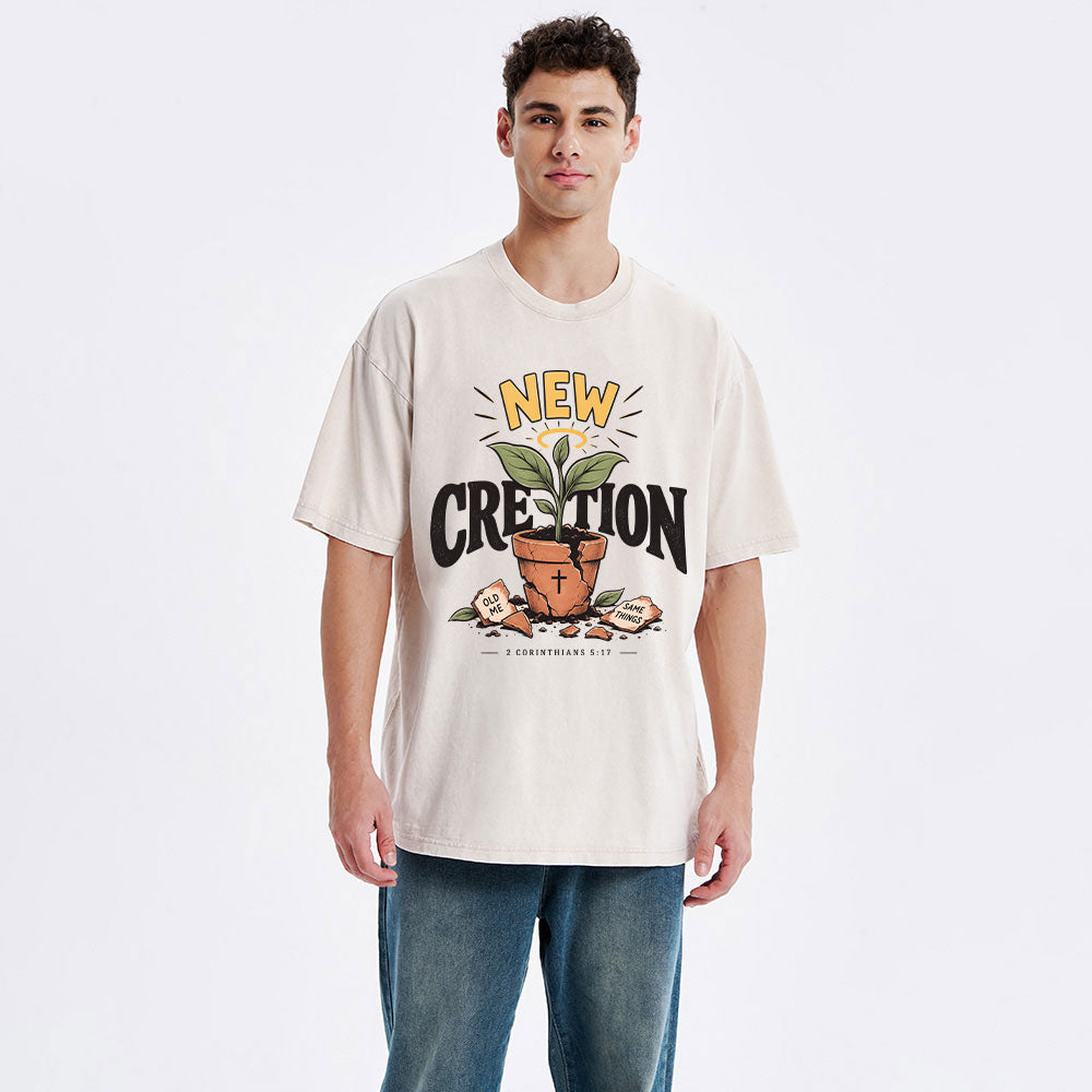 New Creation Christian Washed T-Shirt