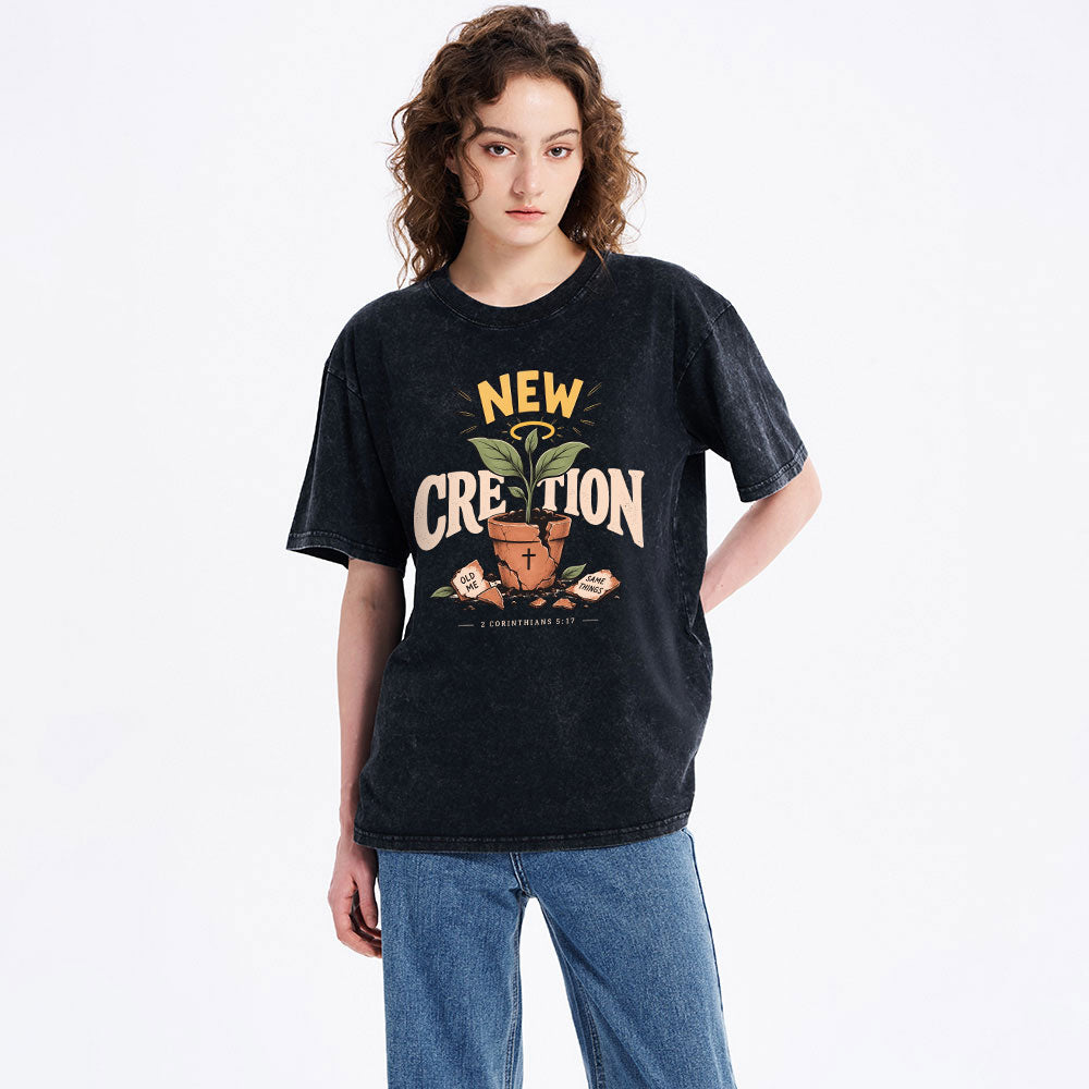 New Creation Christian Washed T-Shirt