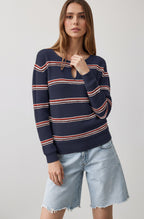 Women’s Striped Keyhole Knit Sweater