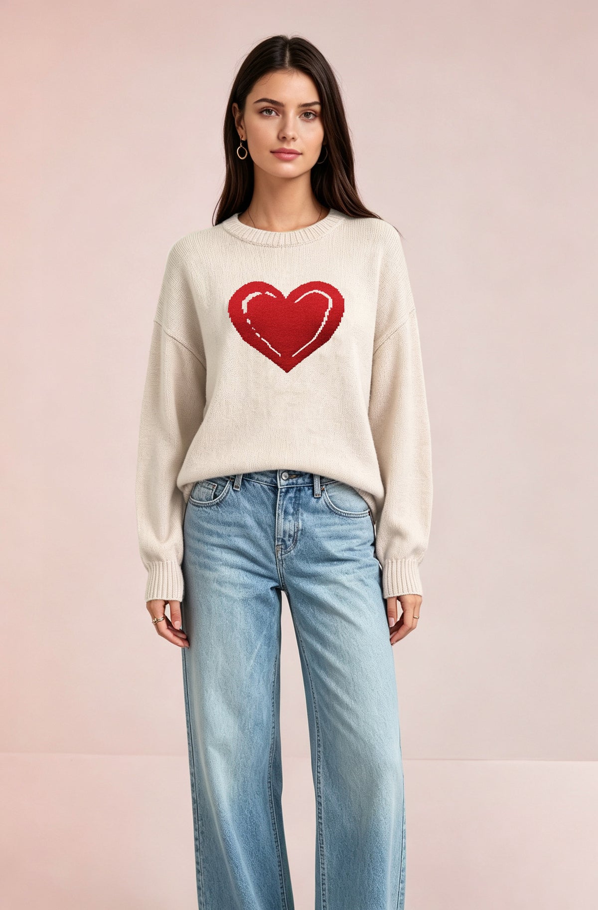 Women’s Love Heart Knit Sweater