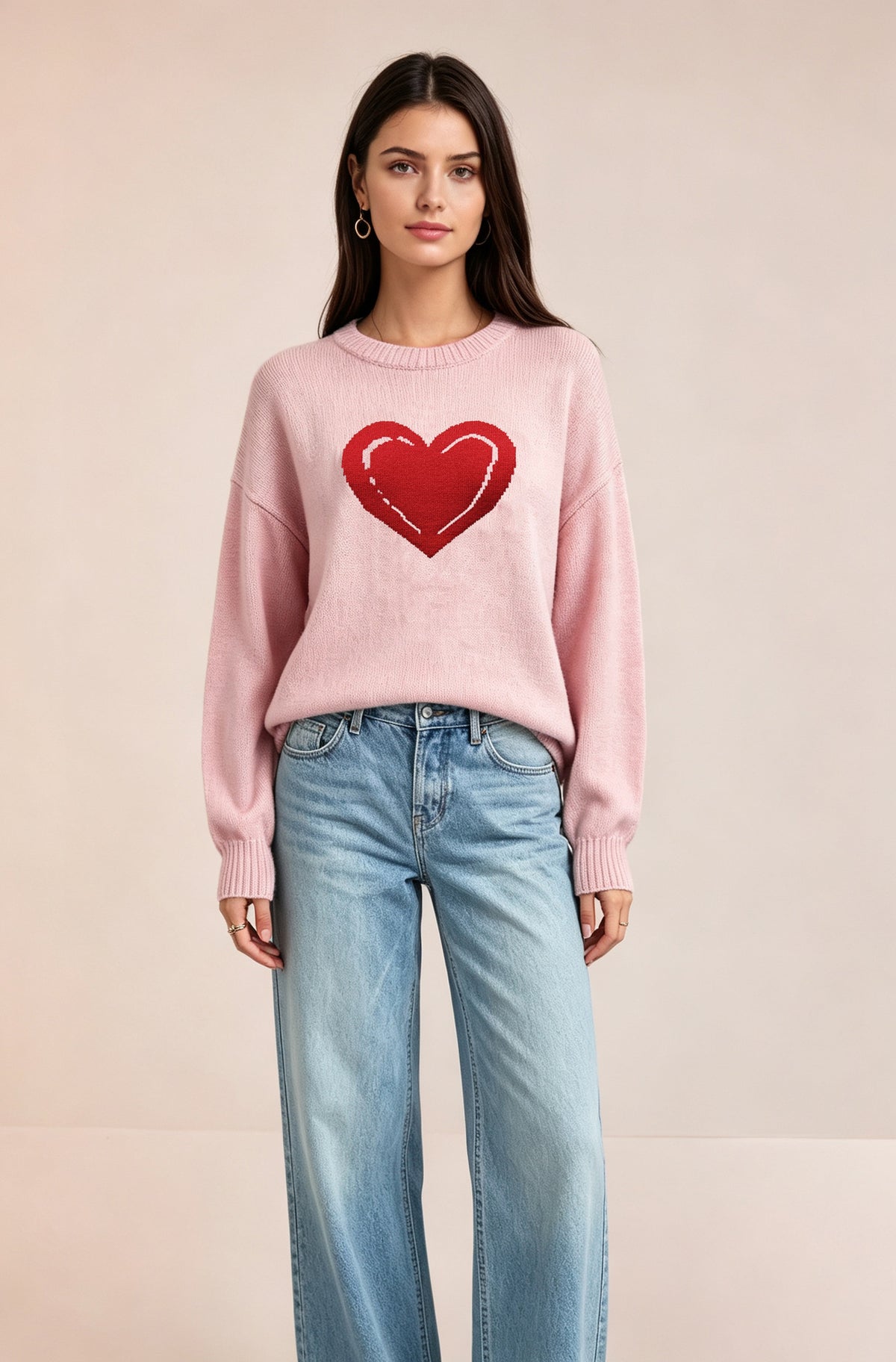 Women’s Love Heart Knit Sweater