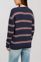 Women’s Striped Keyhole Knit Sweater