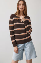 Women’s Striped Keyhole Knit Sweater