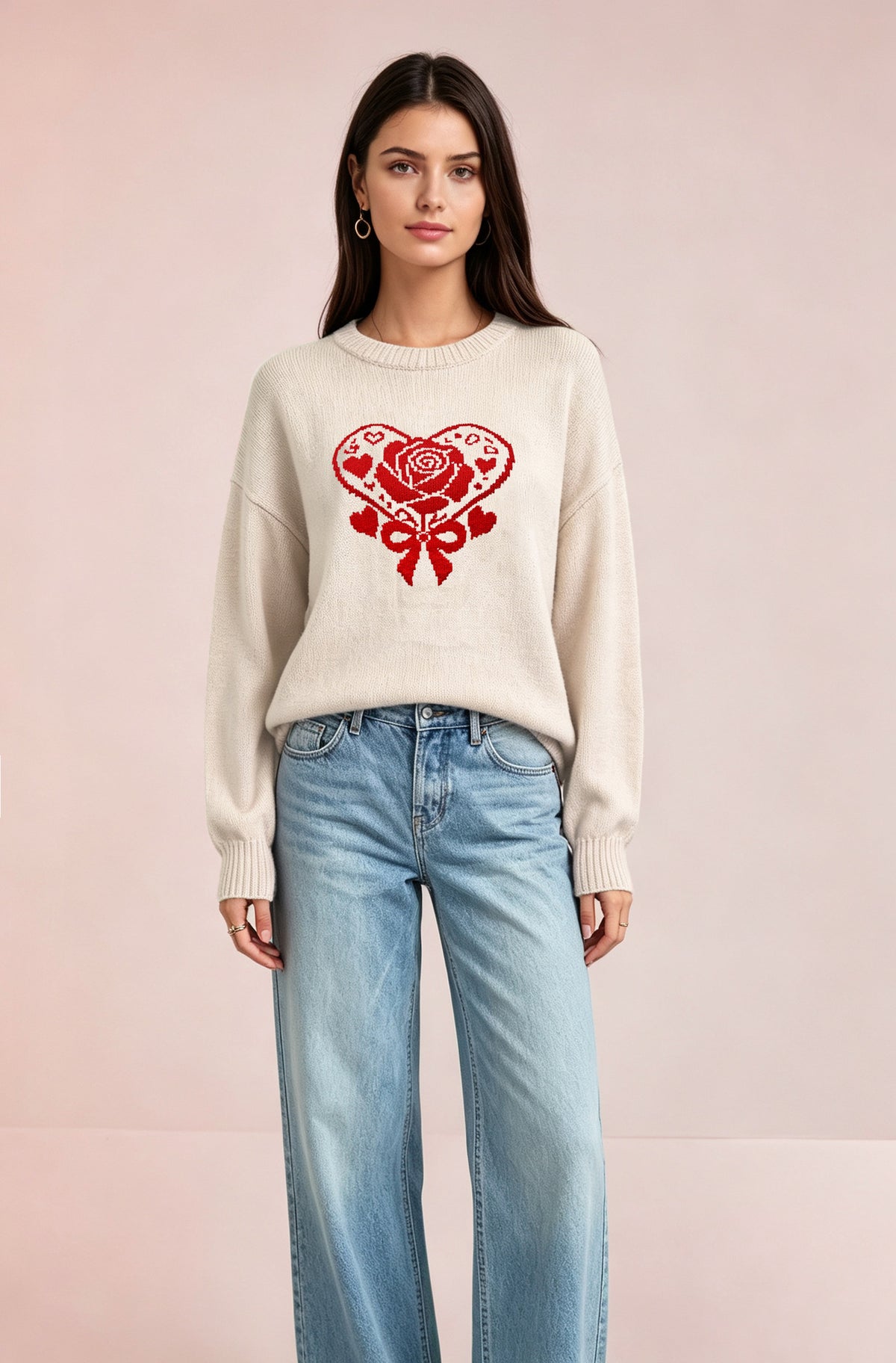 Women’s Love Heart Knit Sweater