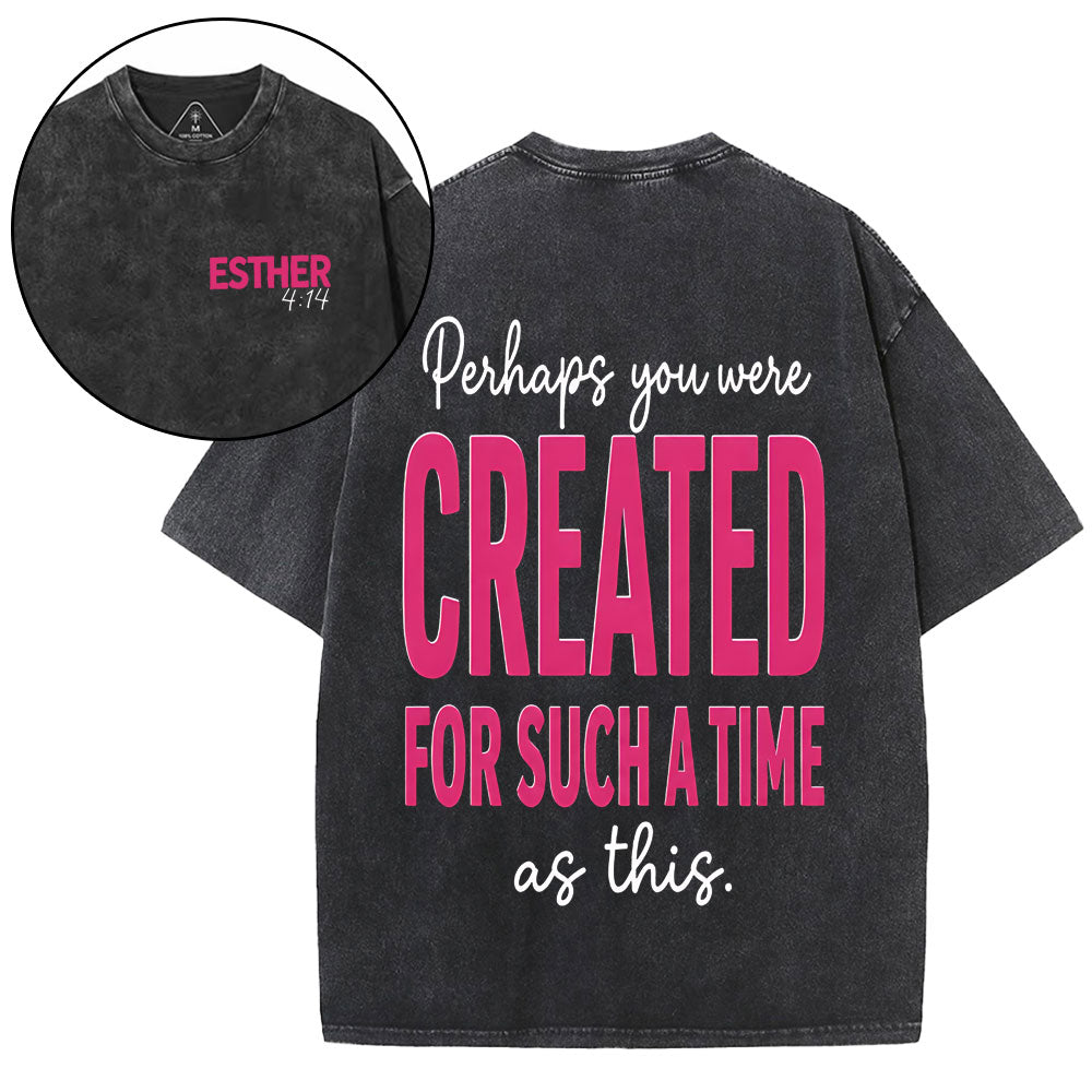 Perhaps You Are Created For Such A Time Christian Washed T-Shirt