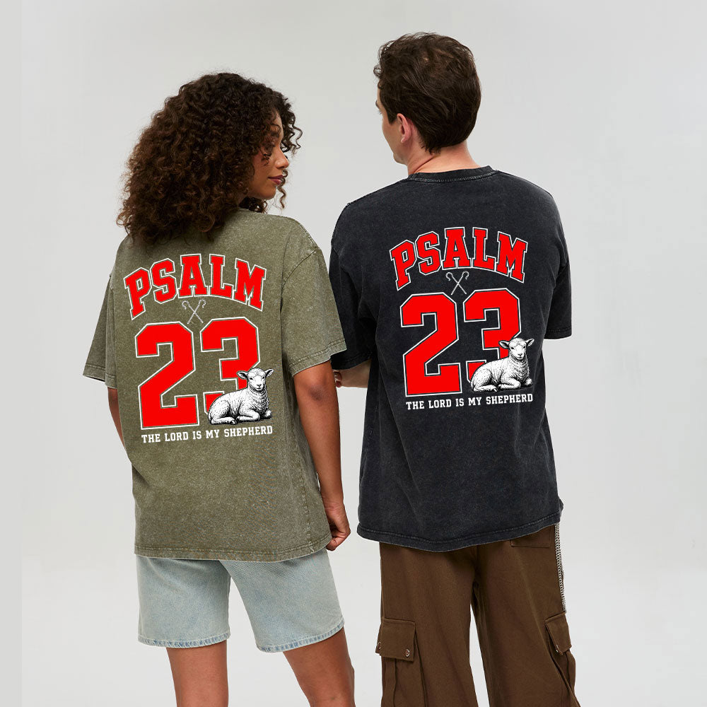 Psalm 23 Christian Washed T-Shirt