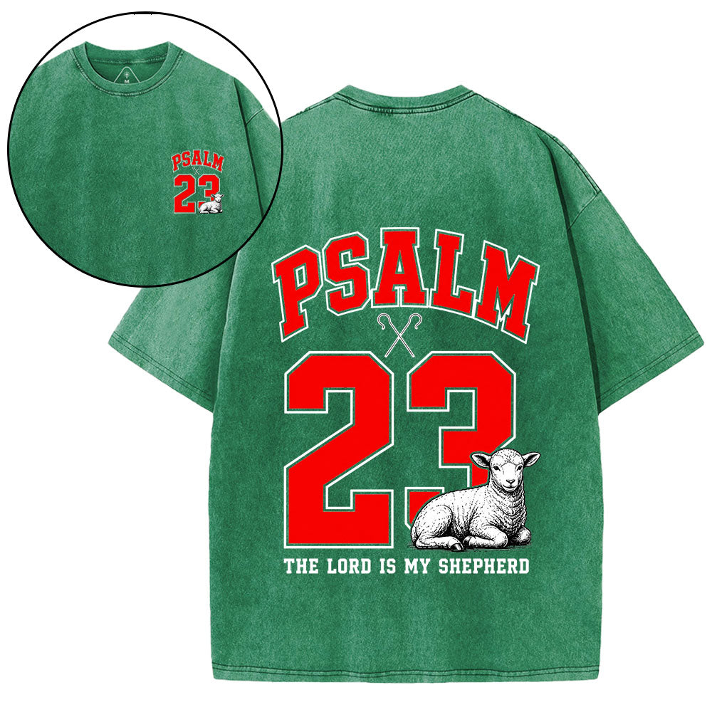 Psalm 23 Christian Washed T-Shirt