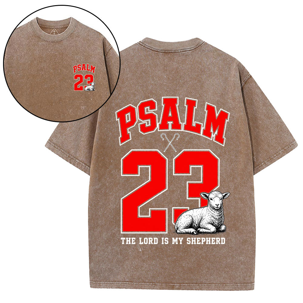 Psalm 23 Christian Washed T-Shirt