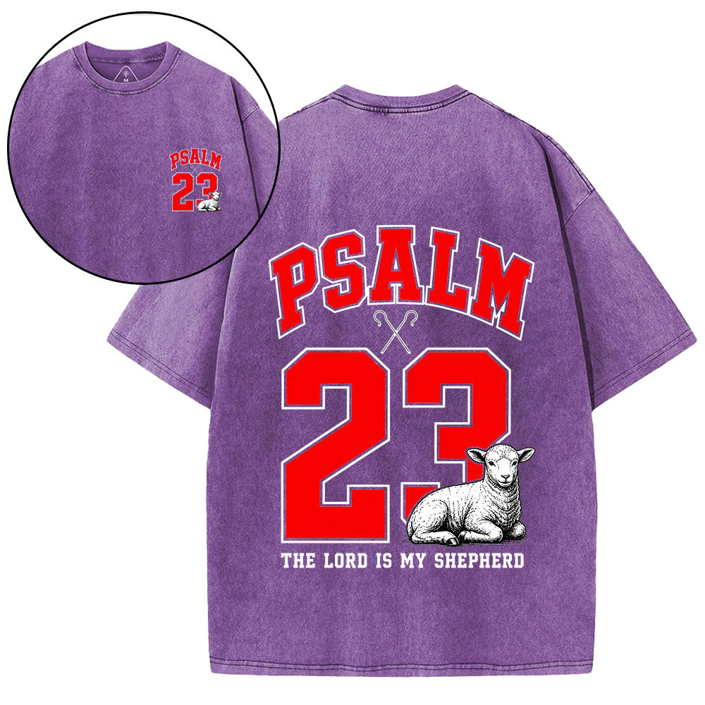 Psalm 23 Christian Washed T-Shirt