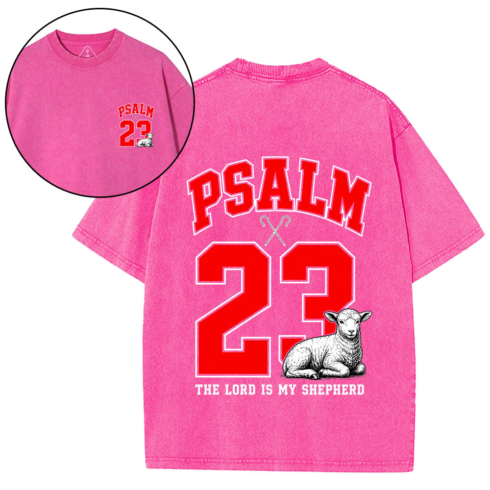 Psalm 23 Christian Washed T-Shirt