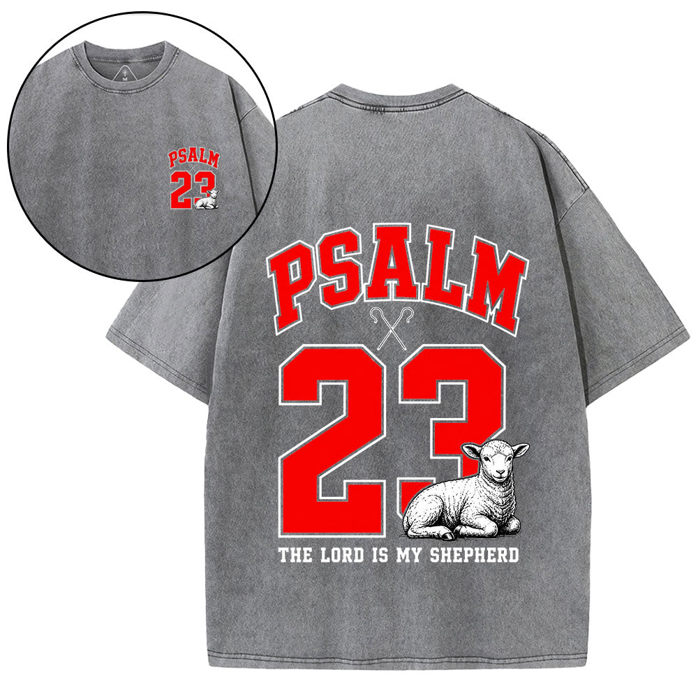 Psalm 23 Christian Washed T-Shirt