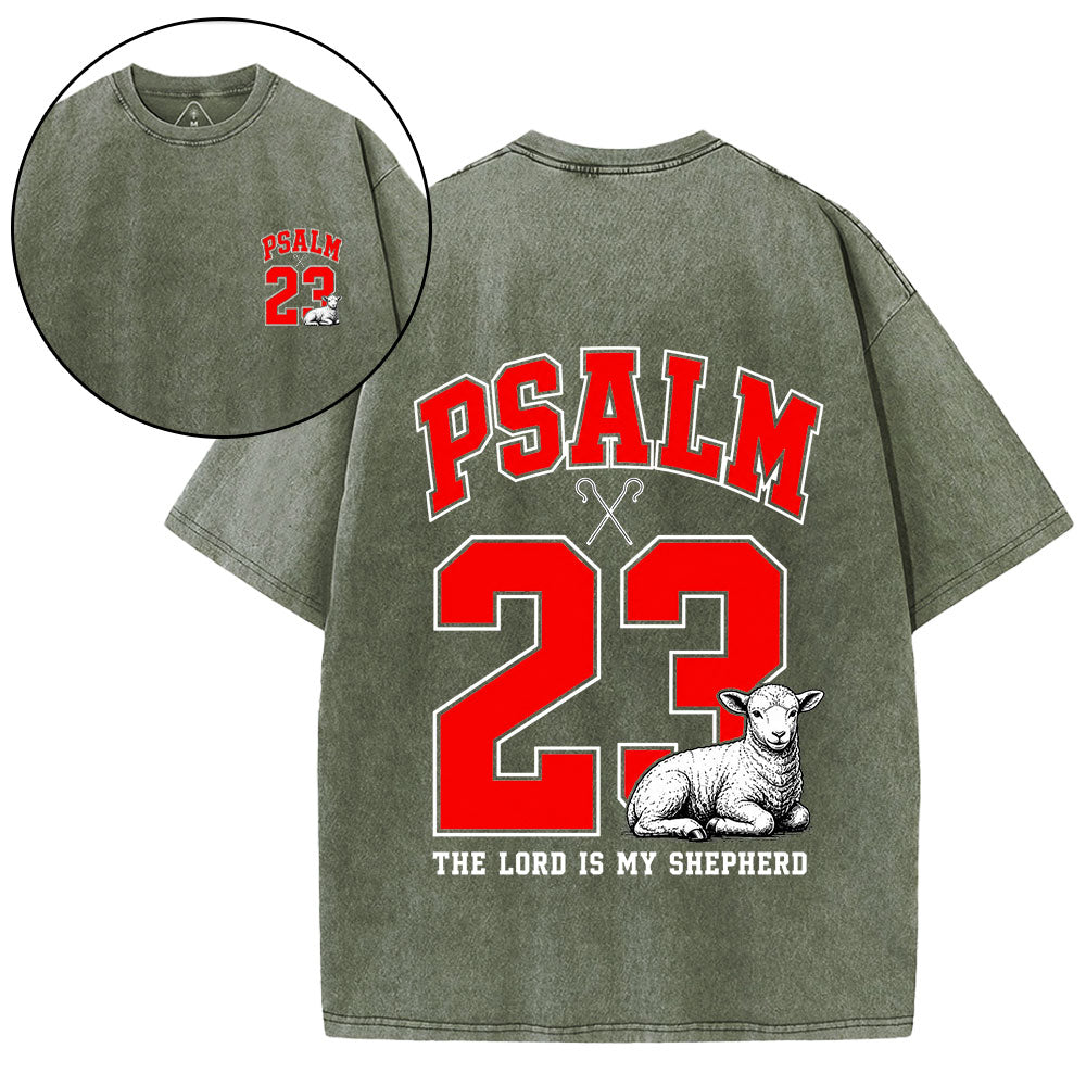 Psalm 23 Christian Washed T-Shirt