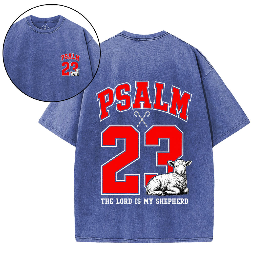 Psalm 23 Christian Washed T-Shirt