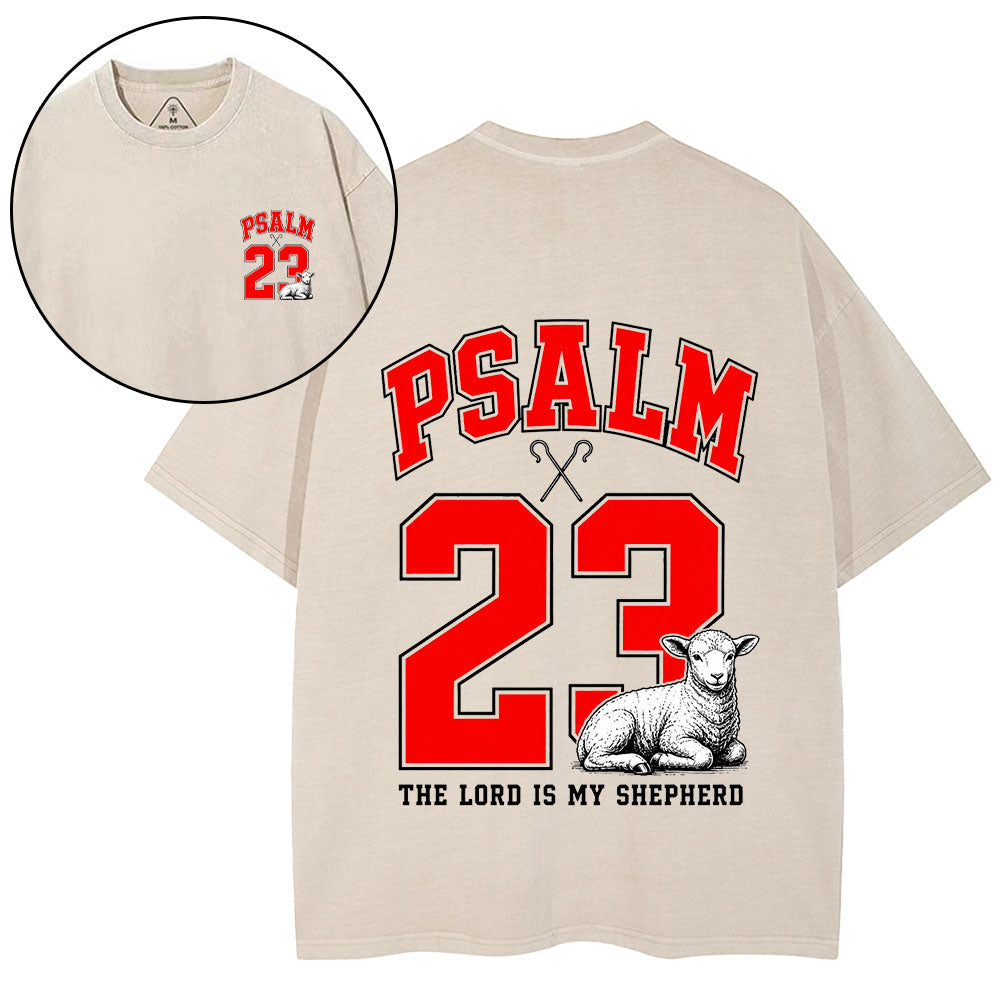 Psalm 23 Christian Washed T-Shirt