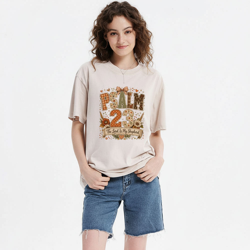 Psalm 23 Christian Washed T-Shirt