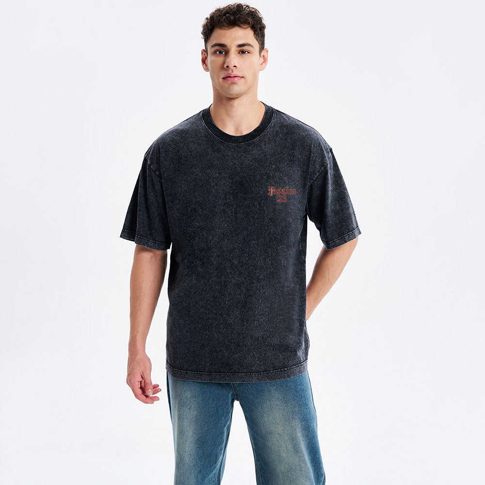 Psalm 23 Christian Washed T-Shirt
