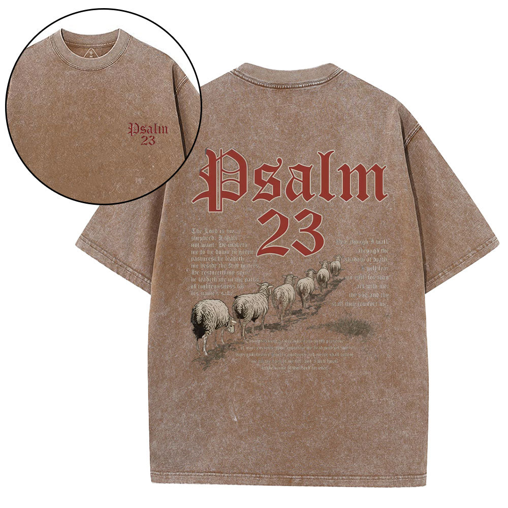 Psalm 23 Christian Washed T-Shirt