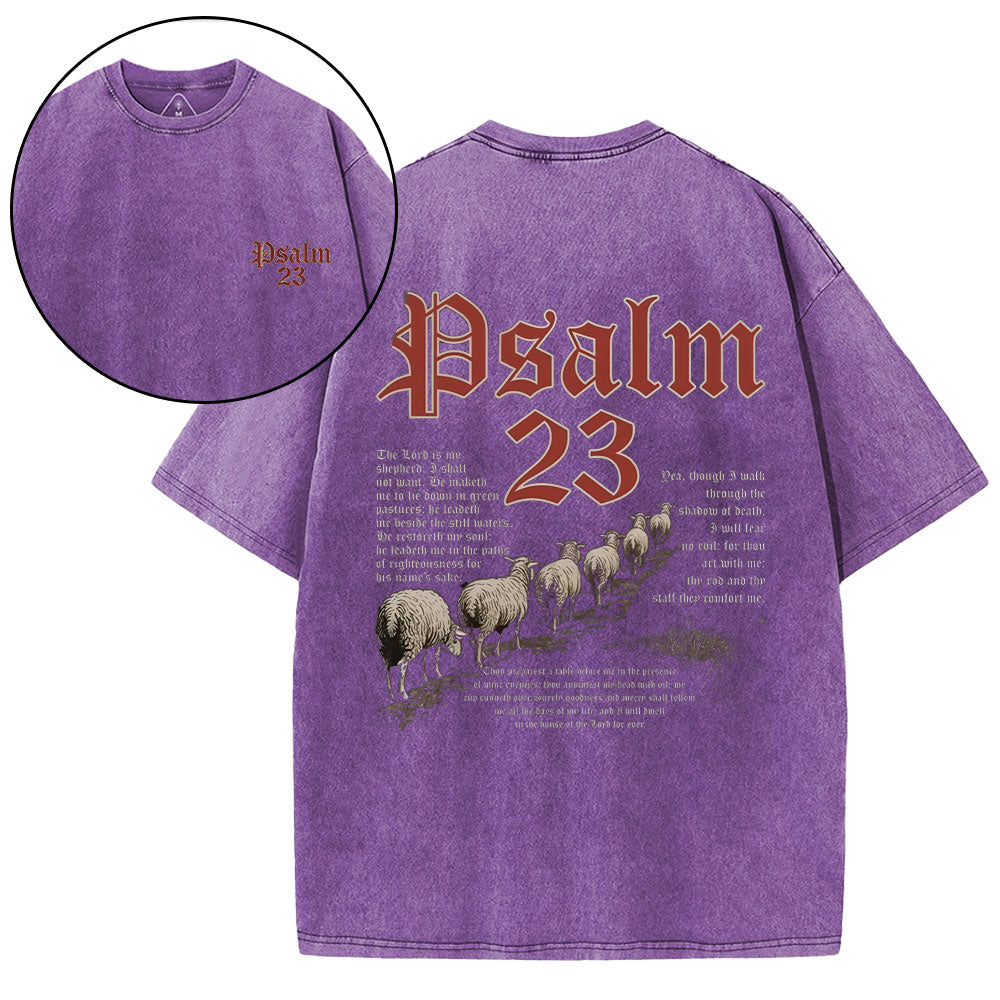 Psalm 23 Christian Washed T-Shirt