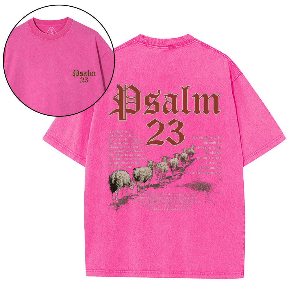 Psalm 23 Christian Washed T-Shirt
