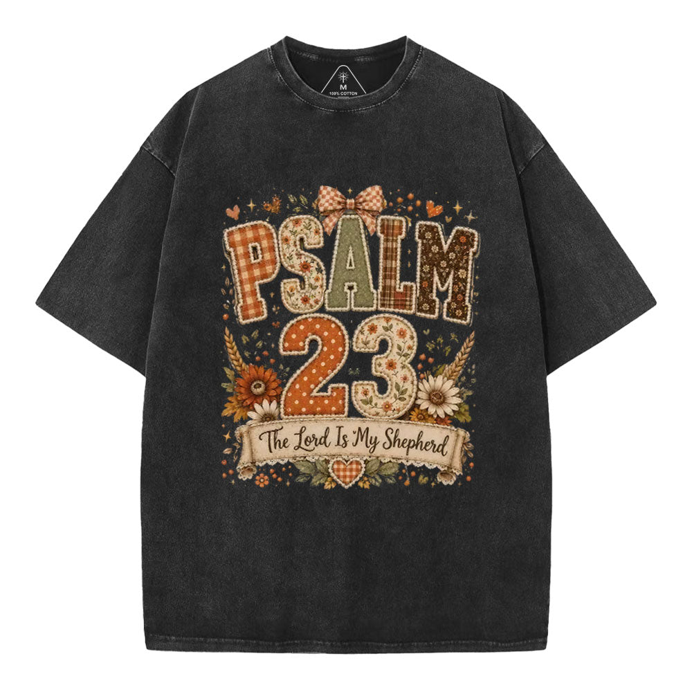 Psalm 23 Christian Washed T-Shirt
