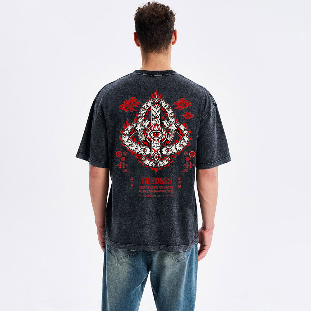 Righteousness And Justice Christian Washed T-Shirt