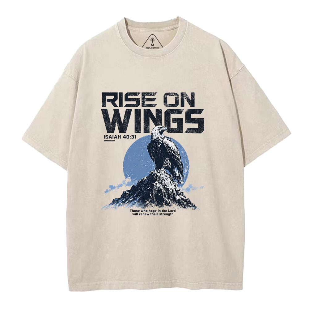 Rise On Wings Christian Washed T-Shirt