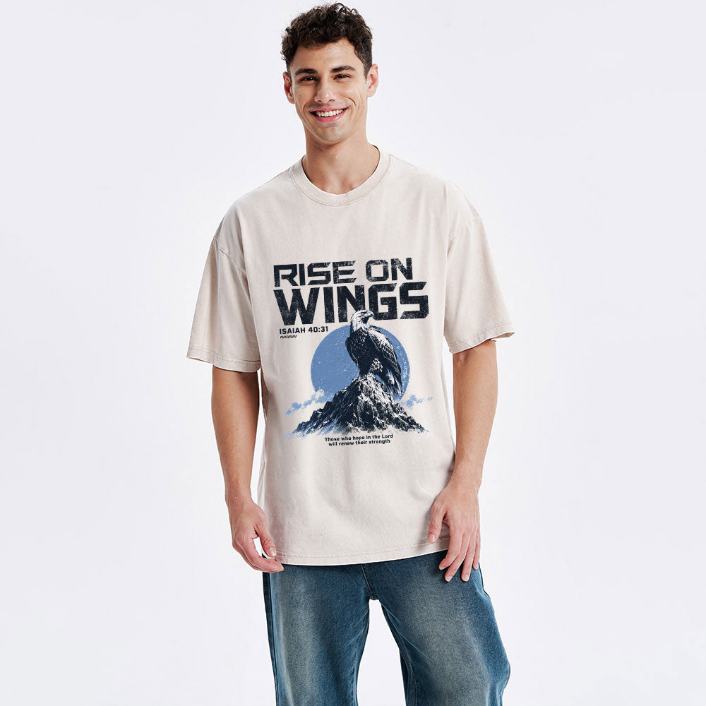 Rise On Wings Christian Washed T-Shirt