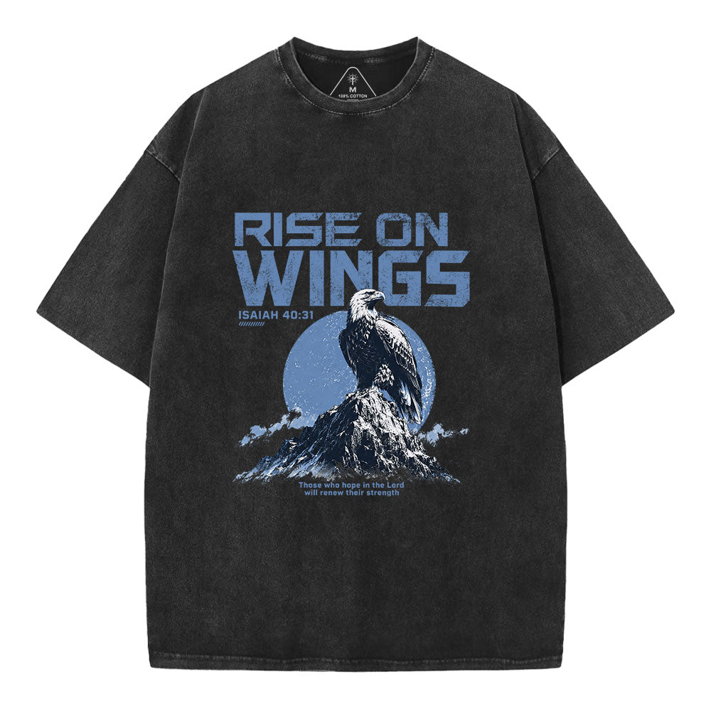 Rise On Wings Christian Washed T-Shirt