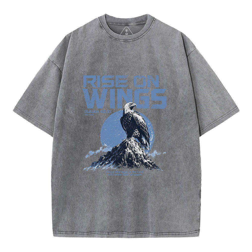 Rise On Wings Christian Washed T-Shirt