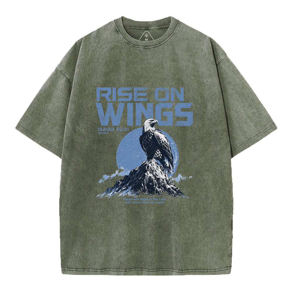 Rise On Wings Christian Washed T-Shirt