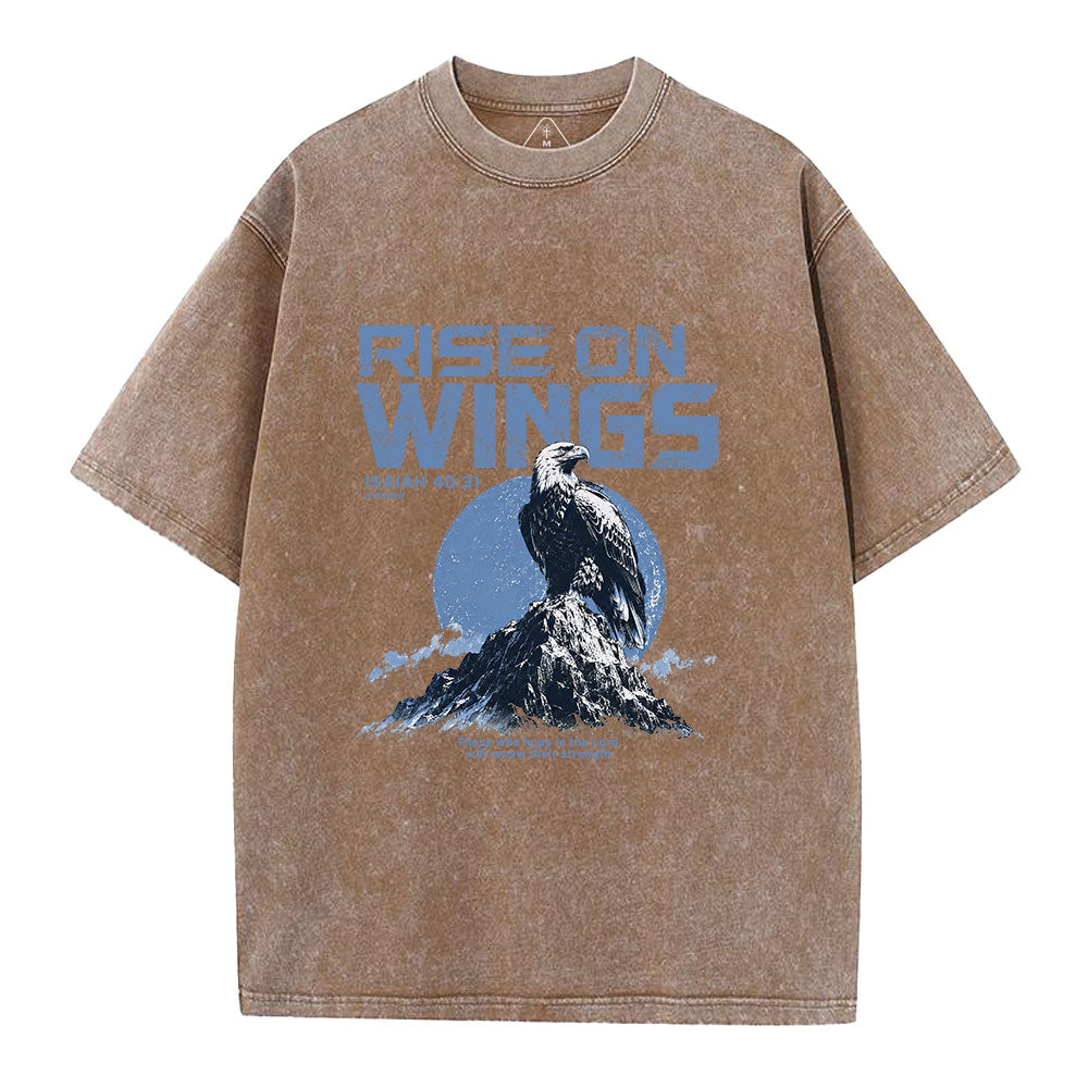 Rise On Wings Christian Washed T-Shirt