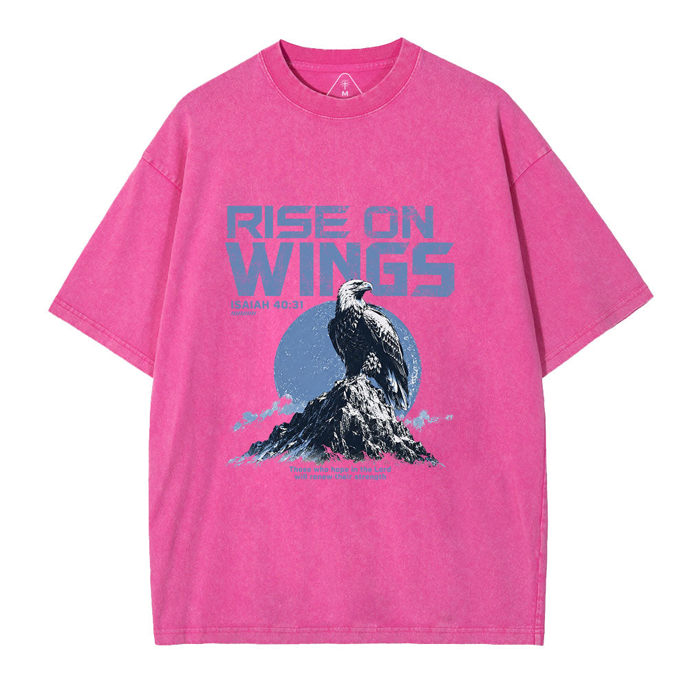 Rise On Wings Christian Washed T-Shirt