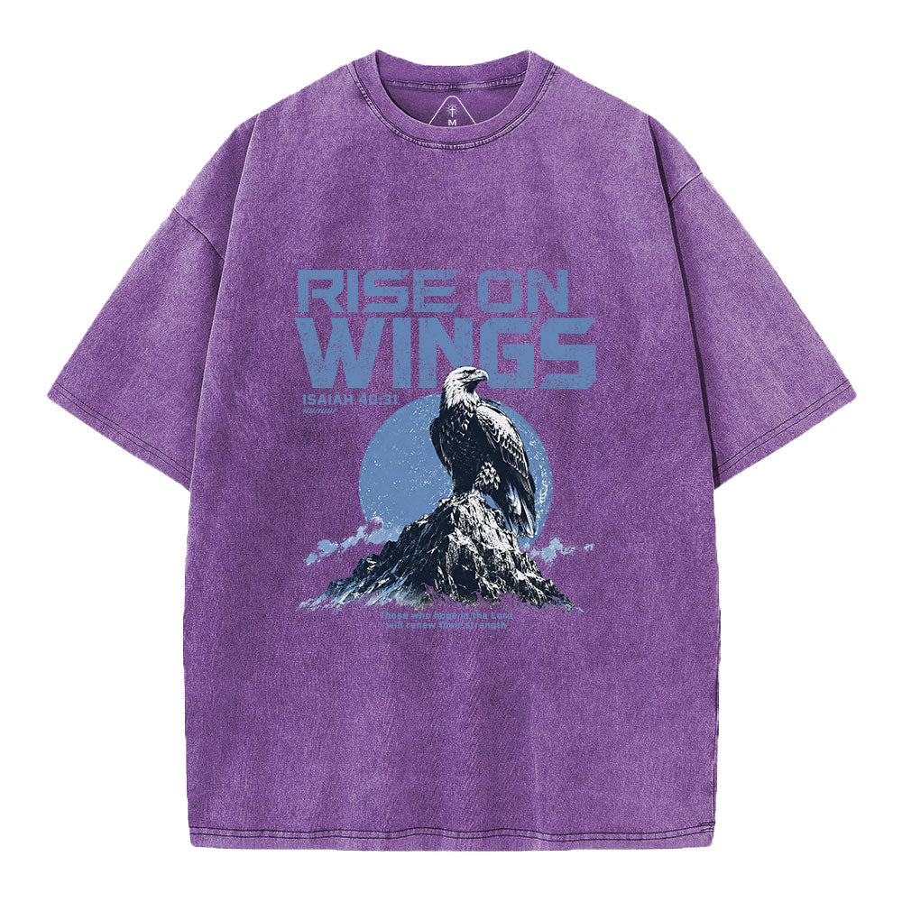 Rise On Wings Christian Washed T-Shirt