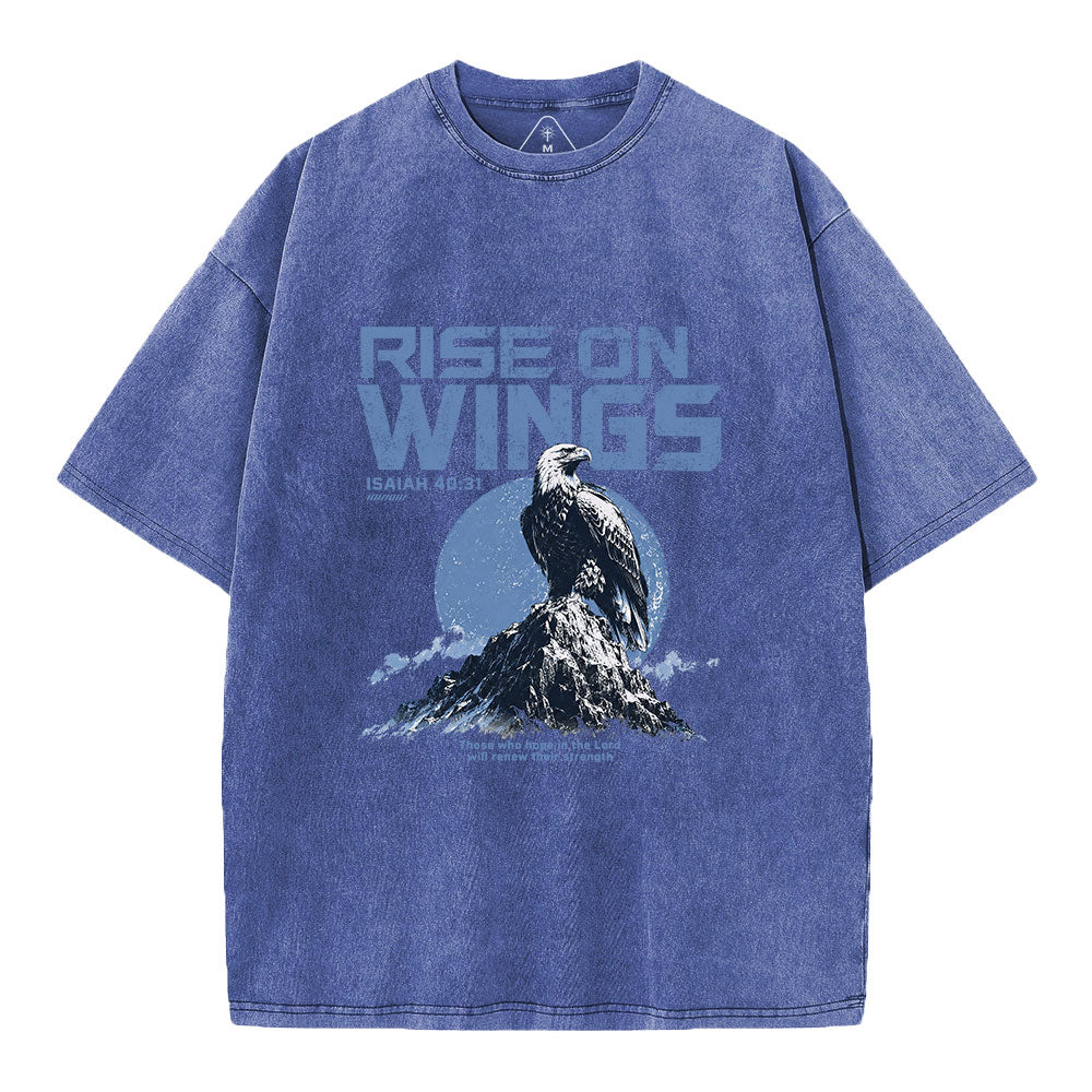 Rise On Wings Christian Washed T-Shirt