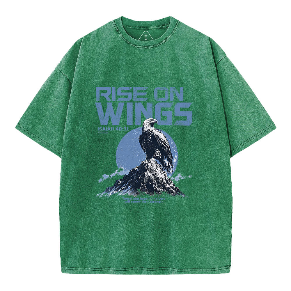 Rise On Wings Christian Washed T-Shirt