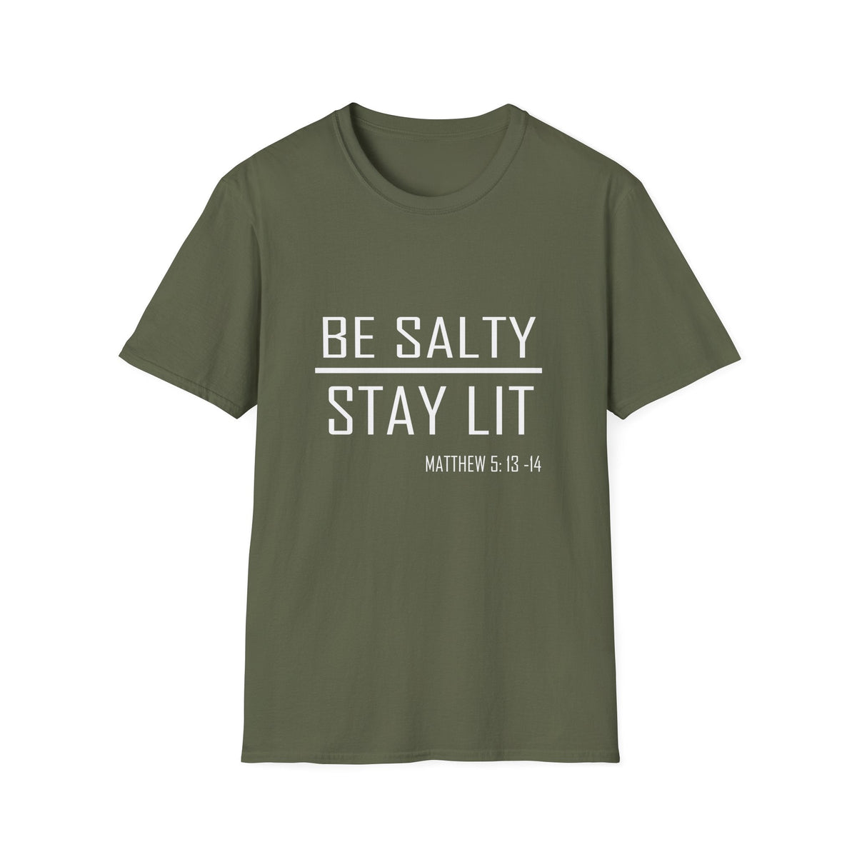 Be Salty - Stay Lit - Matthew 5:13-15 Christian 100% Cotton Tee - Unisex