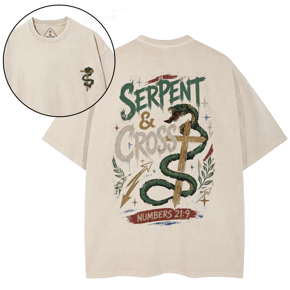 Serpent & Cross Christian Washed T-Shirt