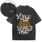 Tell The World That Jesus Saves Christian Washed T-Shirt