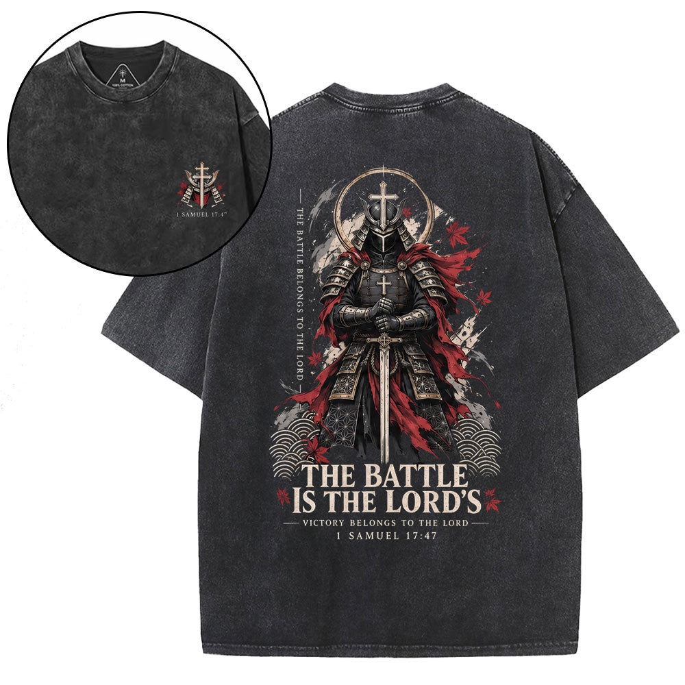The Battle Is The Lord's Christian Washed T-Shirt