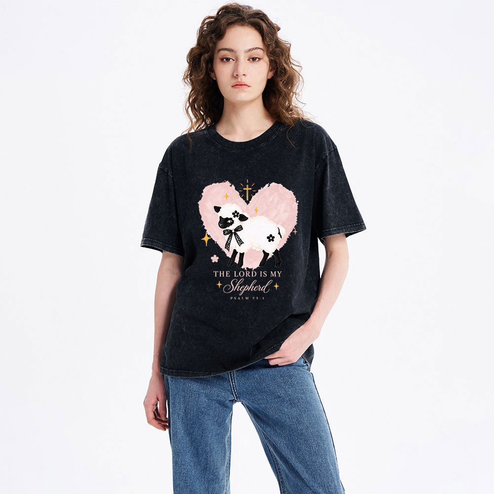 The Lord Is My Shepherd Christian Washed T-Shirt