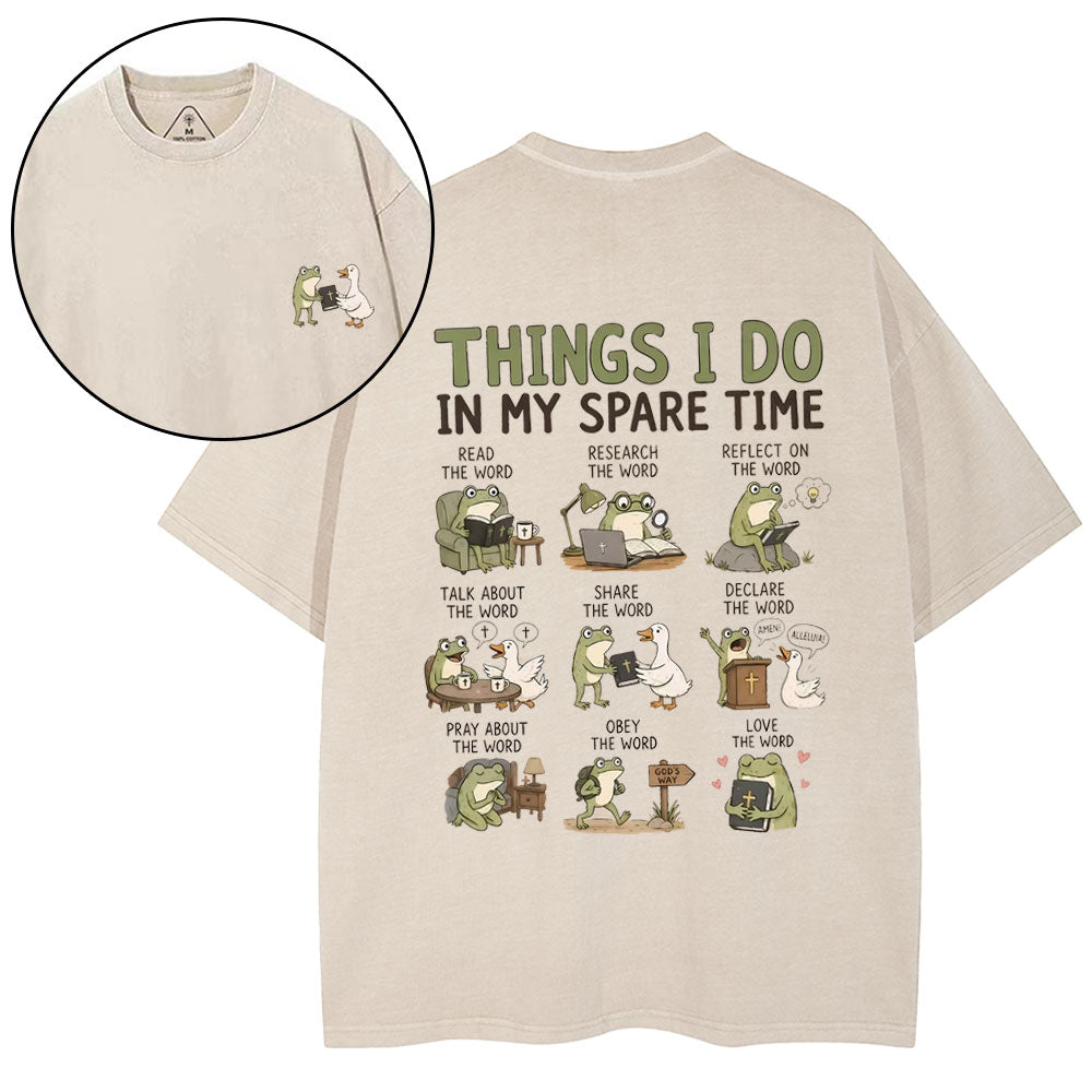 Things I Do In My Spare Time Christian Washed T-Shirt