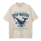 When You Pass Through Deep Wasters Christian Washed T-Shirt