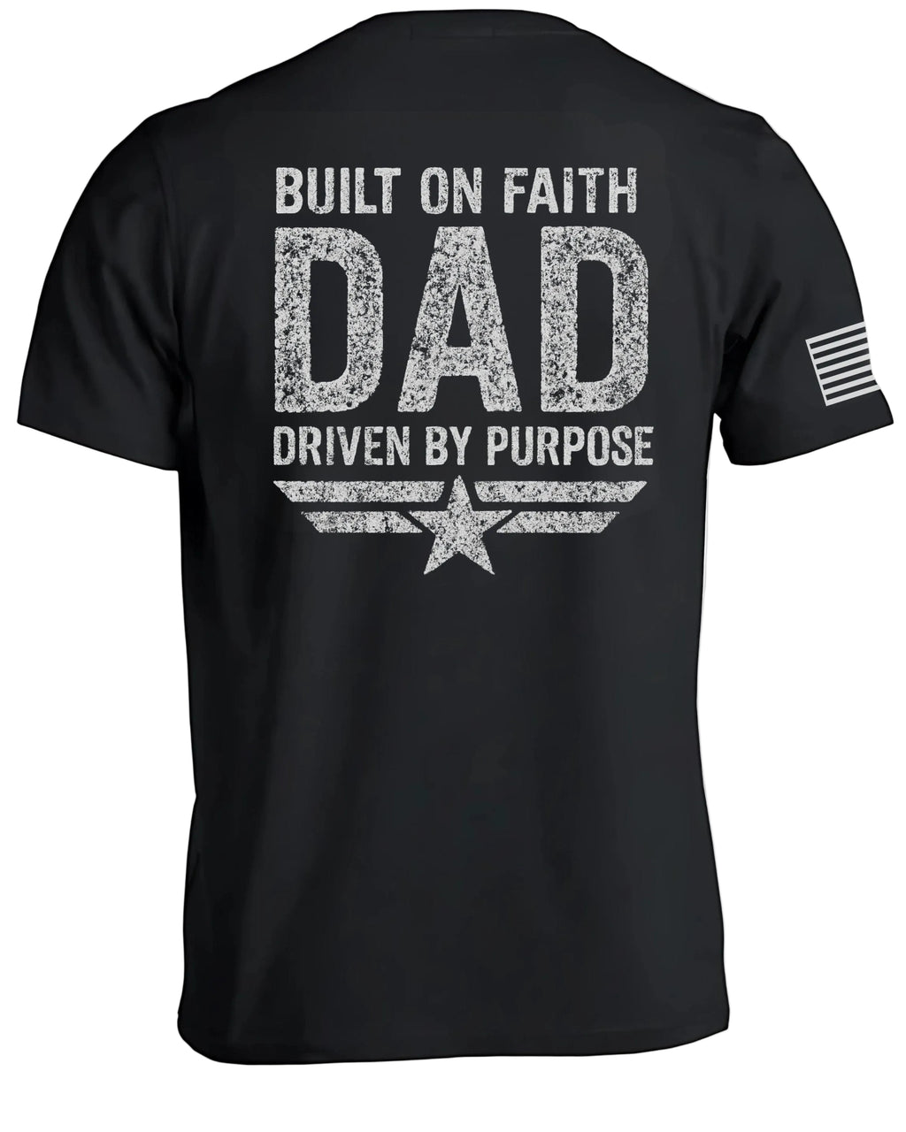 T-shirt « Papa, bâti sur la foi, guidé par la détermination »