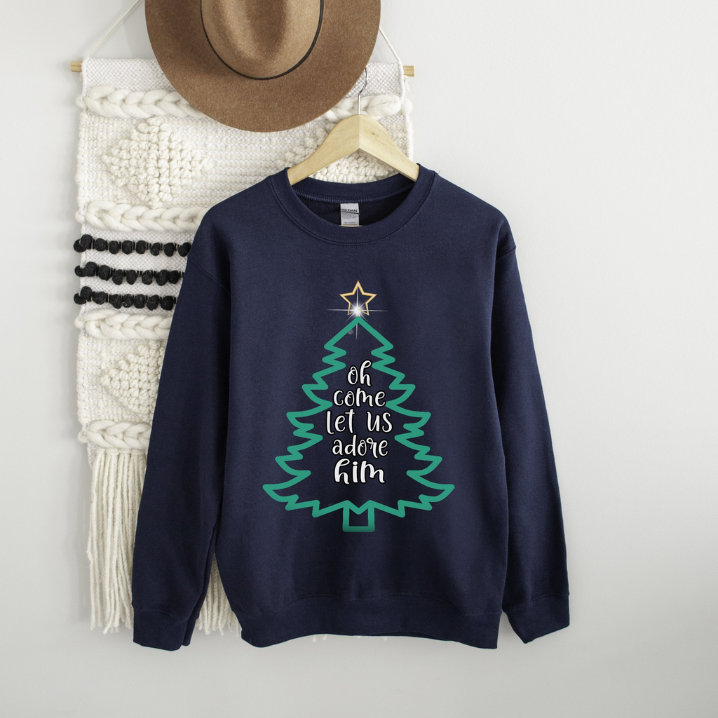 Oh Come Let Us Adore Him - Christmas Sweatshirt