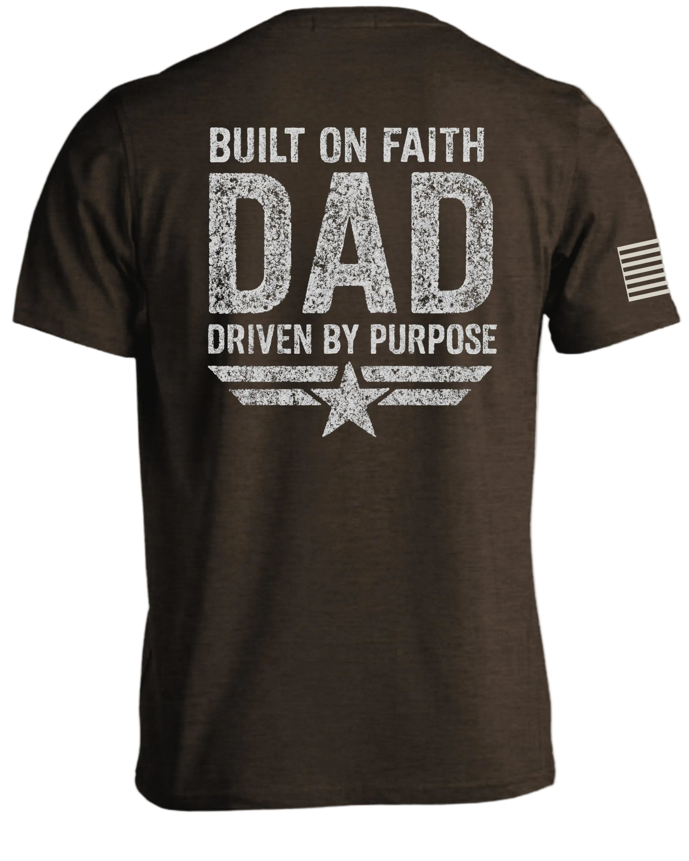 T-shirt « Papa, bâti sur la foi, guidé par la détermination »