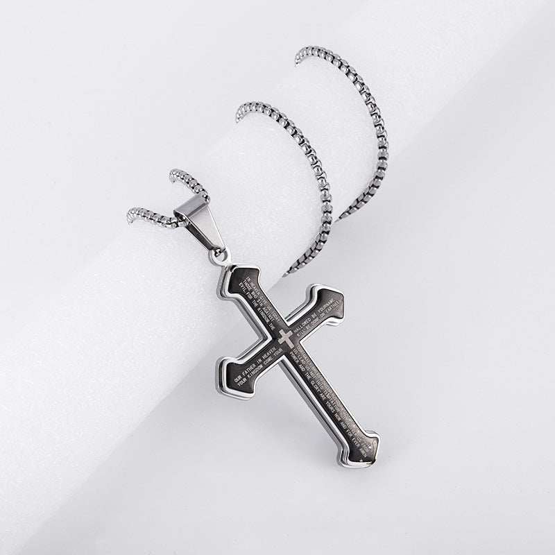 Stainless Steel Cross Pendant Necklace – Christian Faith Jewelry for Men & Women