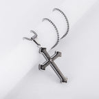 Stainless Steel Cross Pendant Necklace – Christian Faith Jewelry for Men & Women